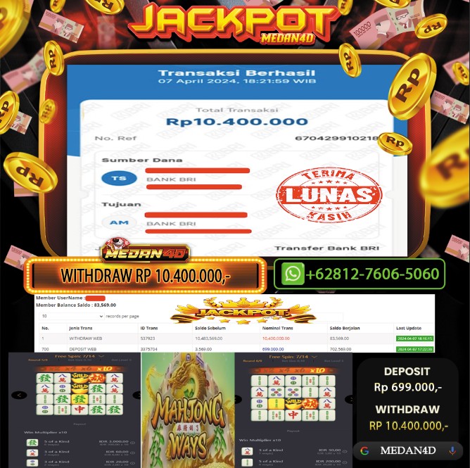 BUKTI JP MEDAN4D – 07 APRIL 2024 