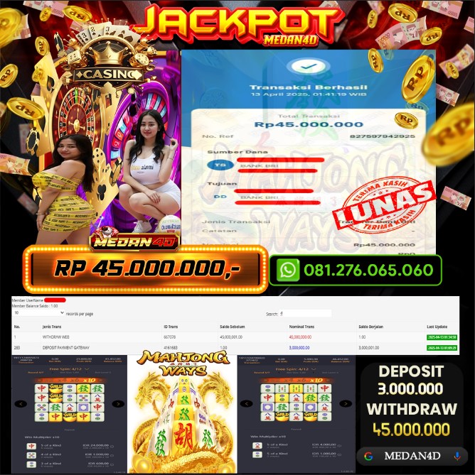 BUKTI JP MEDAN4D – 13 APRIL 2025 