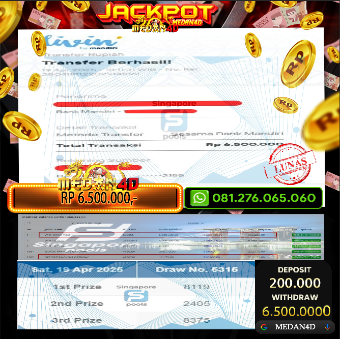BUKTI JP MEDAN4D – 19 APRIL 2025 