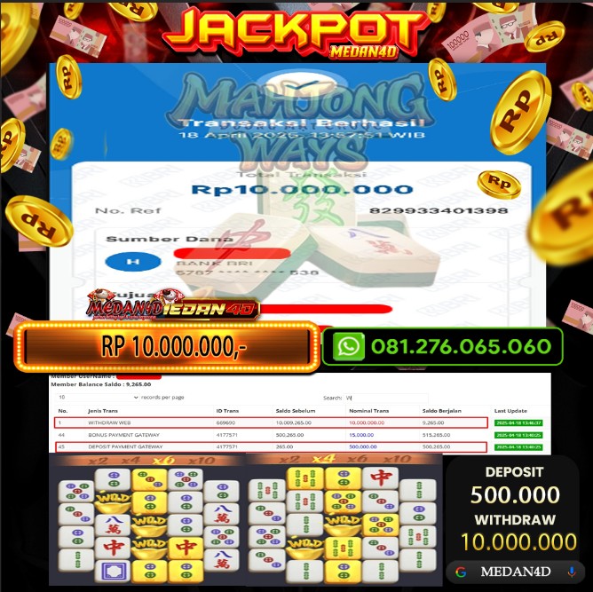 BUKTI JP MEDAN4D – 18 APRIL 2025 