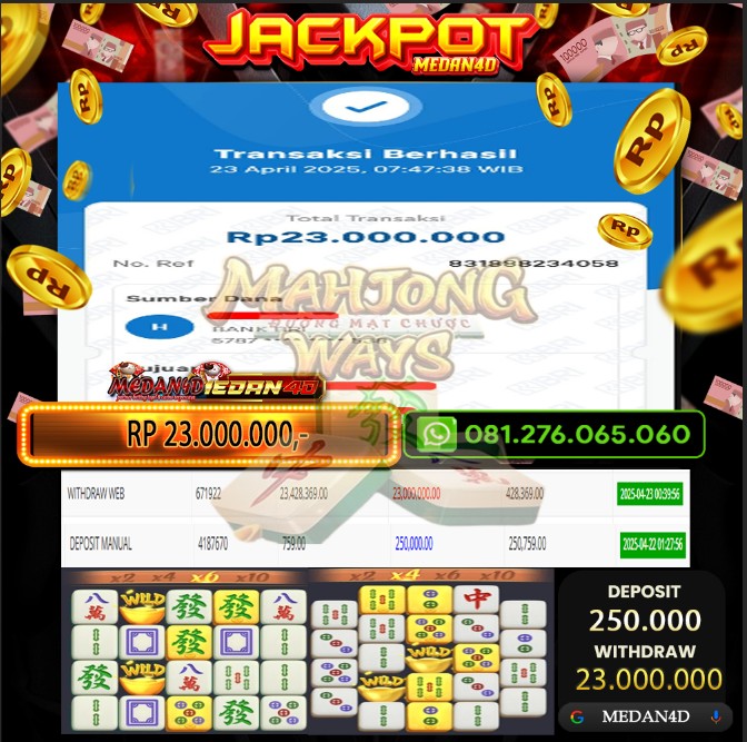 BUKTI JP MEDAN4D – 23 APRIL 2025 
