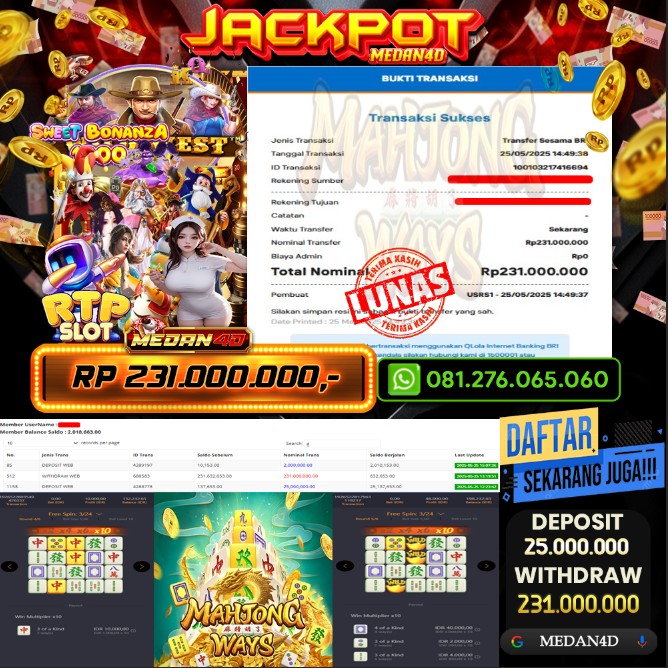 BUKTI JP MEDAN4D – 25 MEI 2025 