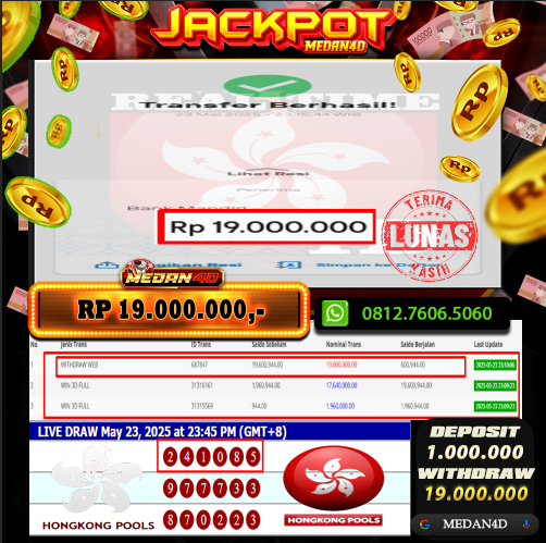 BUKTI JP MEDAN4D – 23 MEI 2025 
