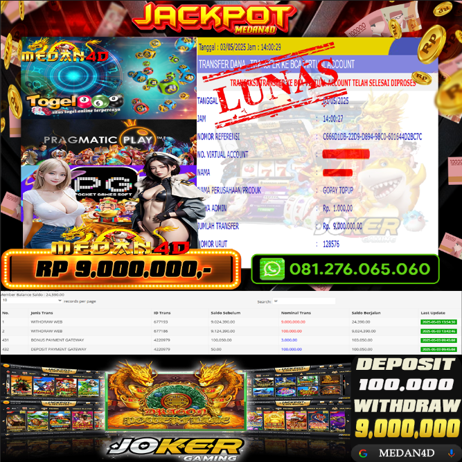 BUKTI JP MEDAN4D – 03 MEI 2025 
