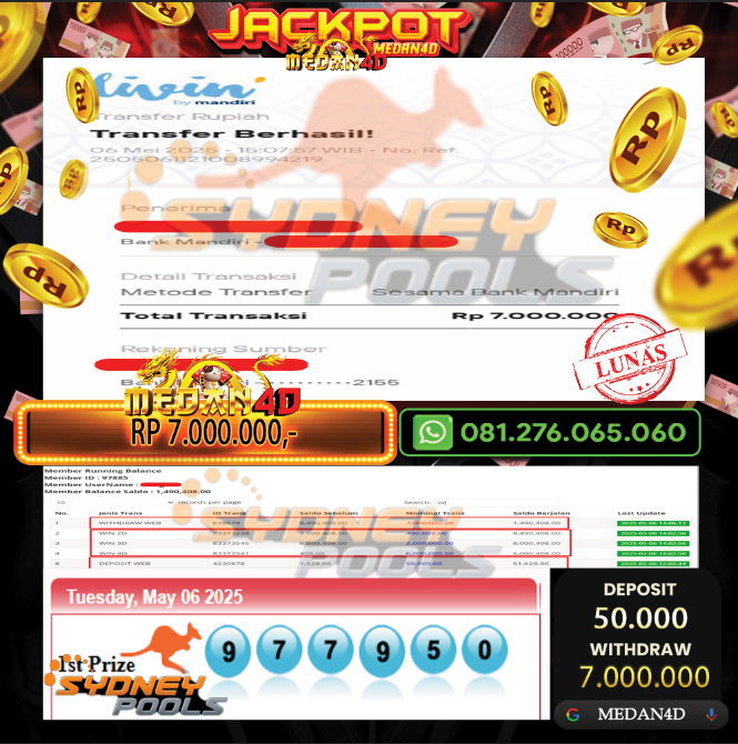 BUKTI JP MEDAN4D – 06 MEI 2025 