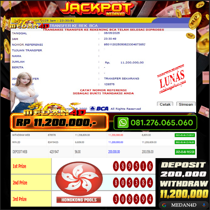 BUKTI JP MEDAN4D – 06 MEI 2025 