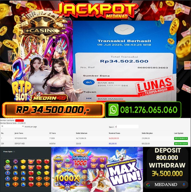 BUKTI JP MEDAN4D –  06 JULI 2025 