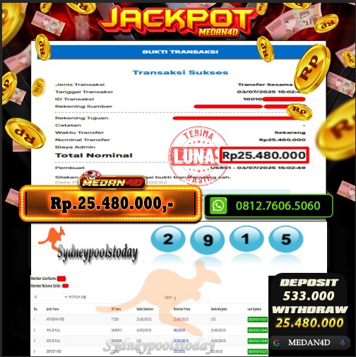 BUKTI JP MEDAN4D – 03 JULI 2025 
