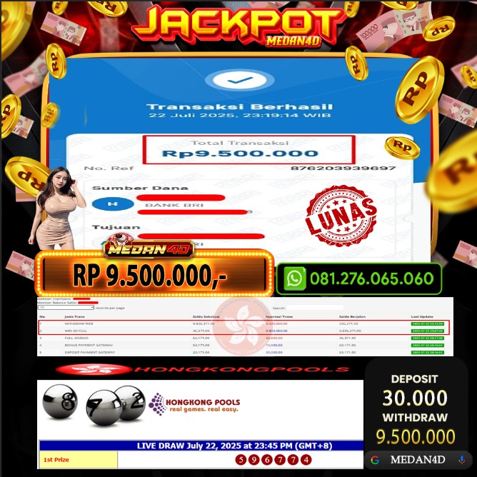 BUKTI JP MEDAN4D – 22 JULI 2025 