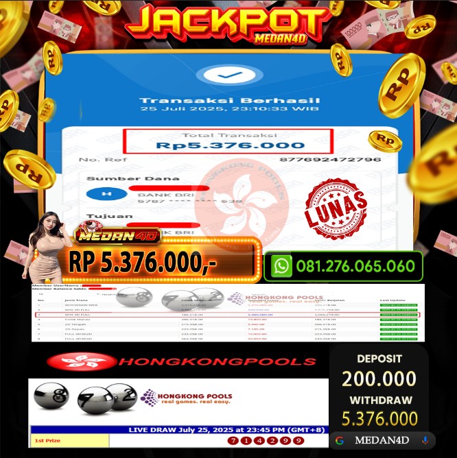 BUKTI JP MEDAN4D – 25 JULI 2025 
