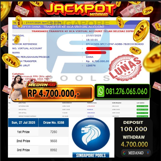 BUKTI JP MEDAN4D – 27 JULI 2025 