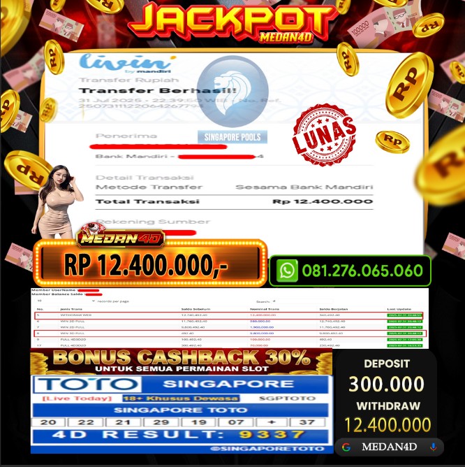 BUKTI JP MEDAN4D – 31 JULI 2025 