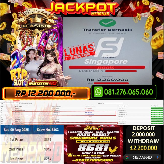 BUKTI JP MEDAN4D – 09 AGUSTUS 2025 