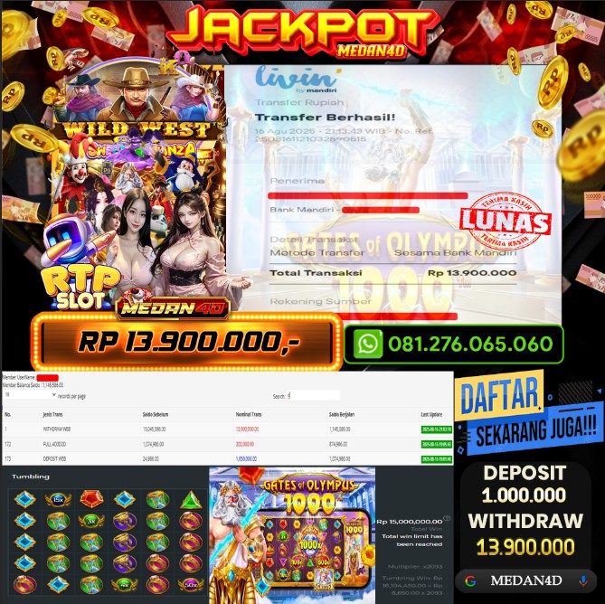 BUKTI JP MEDAN4D – 16 AGUSTUS 2025 