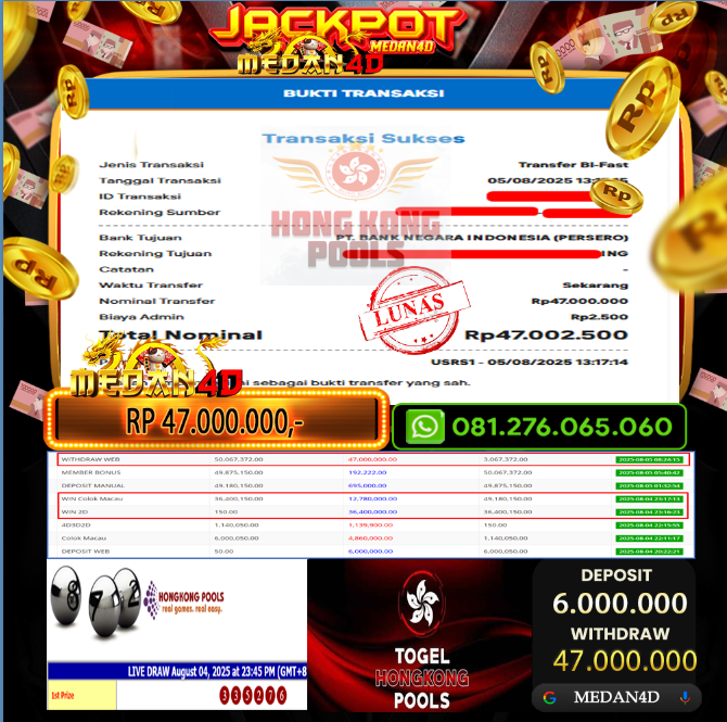 BUKTI JP MEDAN4D – 04 AGUSTUS 2025 