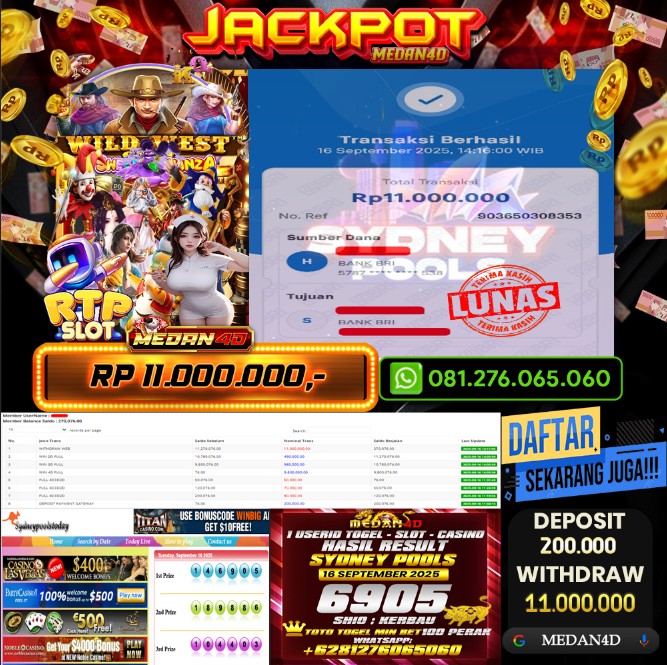 BUKTI JP MEDAN4D – 16 SEPTEMBER 2025 
