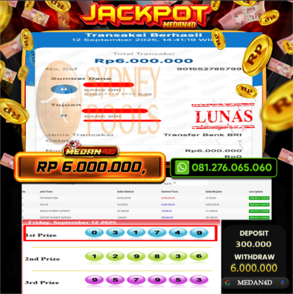 BUKTI JP MEDAN4D – 12 SEPTEMBER 2025 