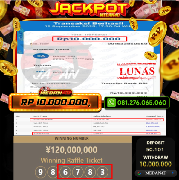 BUKTI JP MEDAN4D – 12 SEPTEMBER 2025 
