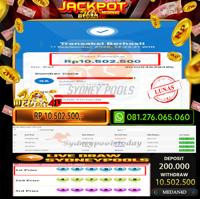 BUKTI JP MEDAN4D – 11 SEPTEMBER 2025 