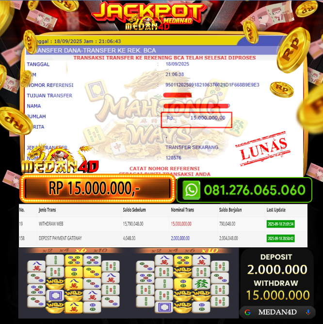 BUKTI JP MEDAN4D – 18 SEPTEMBER 2024 