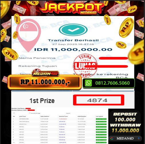 BUKTI JP MEDAN4D – 27 SEPTEMBER 2025 