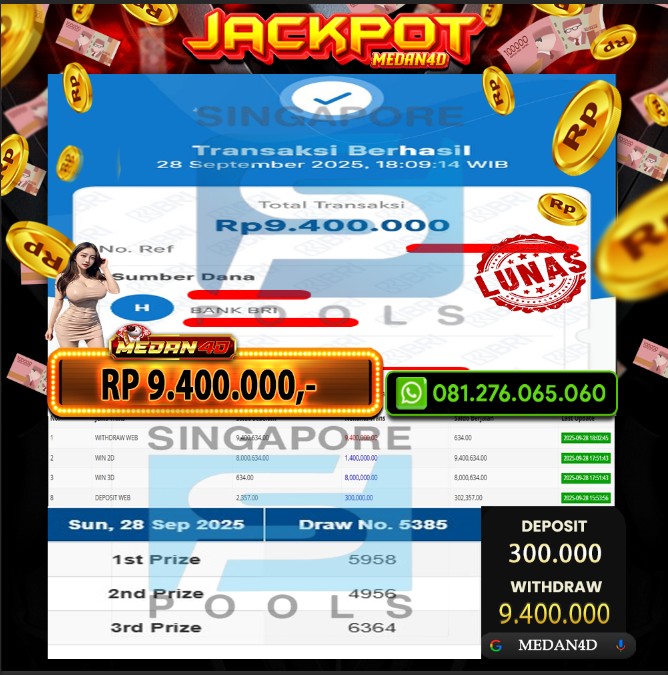 BUKTI JP MEDAN4D – 28 SEPTEMBER 2025 