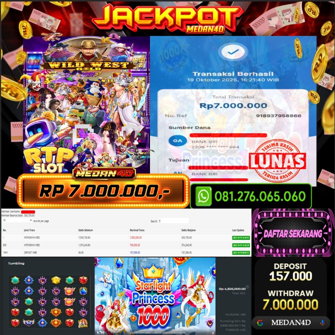 BUKTI JP MEDAN4D –  19 OKTOBER 2025 