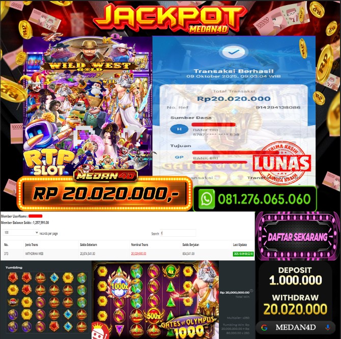BUKTI JP MEDAN4D –  09 OKTOBER 2025 
