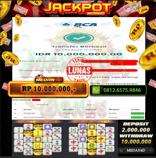 BUKTI JP MEDAN4D –  22 OKTOBER 2025 