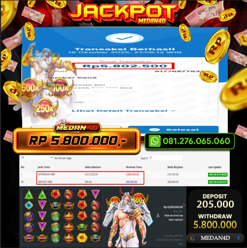 BUKTI JP MEDAN4D –  16 OKTOBER 2025 