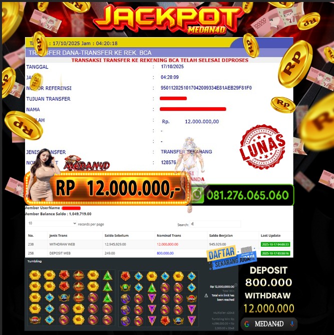 BUKTI JP MEDAN4D –  17 OKTOBER 2025 