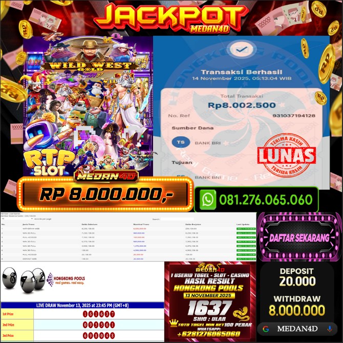 BUKTI JP MEDAN4D –  14 NOVEMBER 2025 