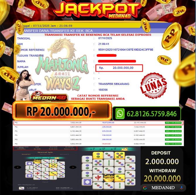 BUKTI JP MEDAN4D –  07 NOVEMBER 2025 