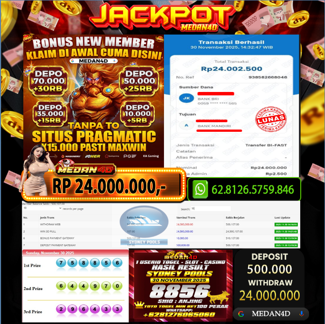 BUKTI JP MEDAN4D –  30 NOVEMBER 2025 