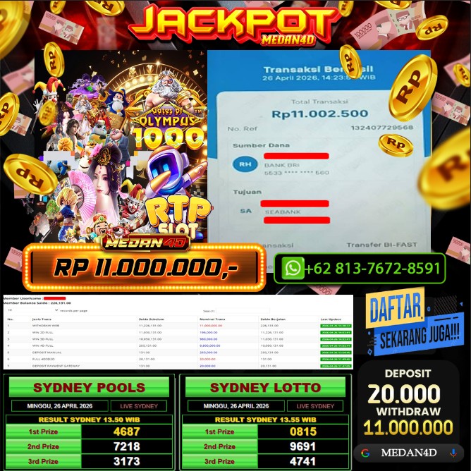 BUKTI JP MEDAN4D –  26 APRIL 2026 